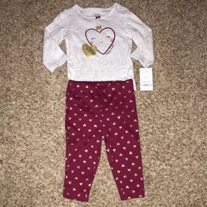 2-Piece Hearts Bodysuit Pant Set